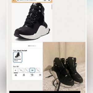 Sorel Women's Black and Sea Salt High-Top Sneakers